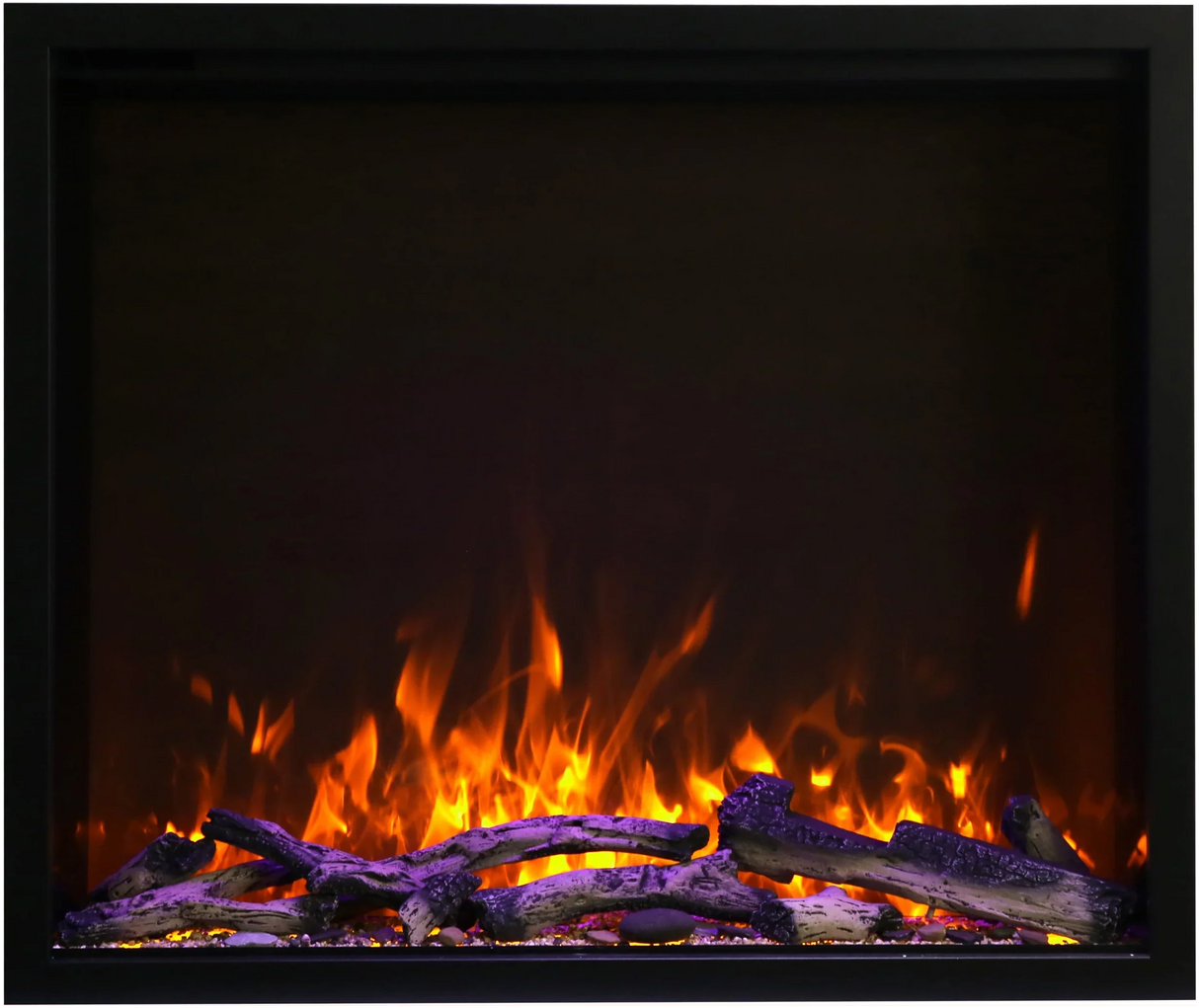 Amantii TRD-48 Traditional Smart Electric 48" Indoor / Outdoor WiFi Enabled Insert, Featuring a Multi Function Remote Control, Multi Flame Speeds, and Two 10 Piece Birch Log Set