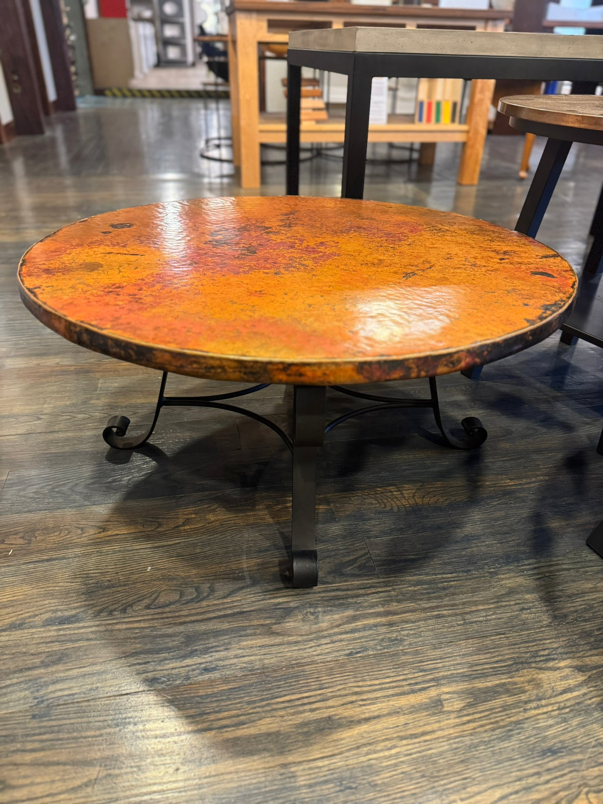 Arhaus 36” Round Copper Coffee Table
