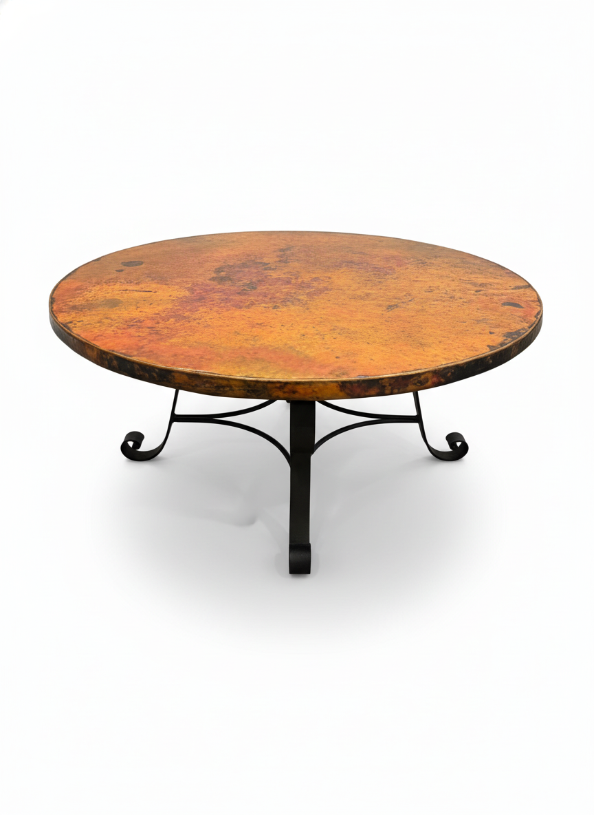 Arhaus 36” Round Copper Coffee Table