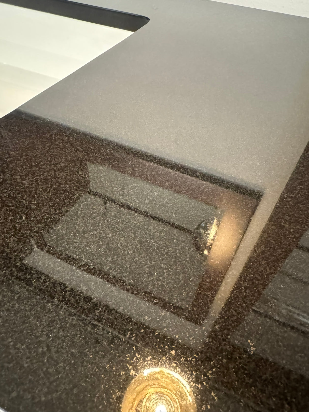 36" Bertch Cherry Vanity with Dark Granite Top and 18" Linen Tower with Matching Mirror