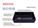 BOCCHI 1354-010-0120 Contempo Apron Front Fireclay 36 in. Single Bowl Kitchen Sink with Protective Bottom Grid and Strainer in Sapphire Blue