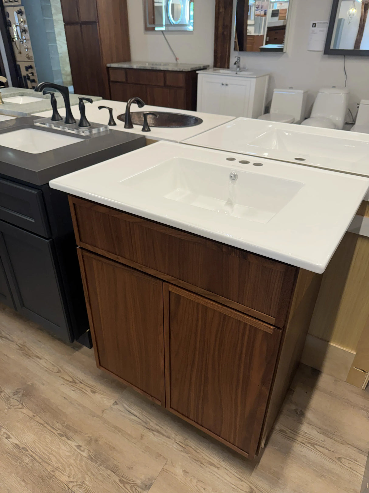 31" Classic Walnut Shaker Vanity with Integrated Ceramic Sink & Premium Plywood Construction