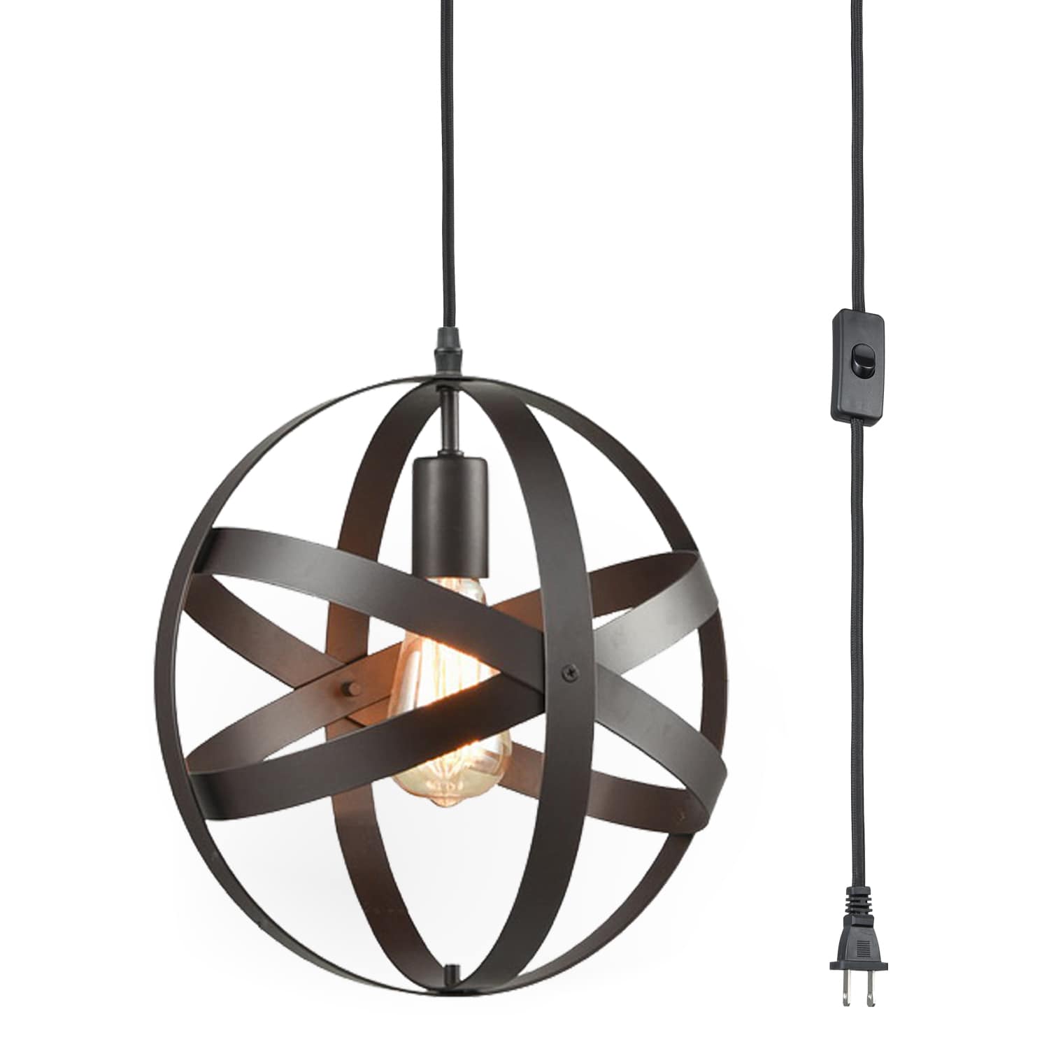 New England Home Goods Industrial Globe Pendant Light Bronze Kitchen Island Lights (Showroom Display for Sale)