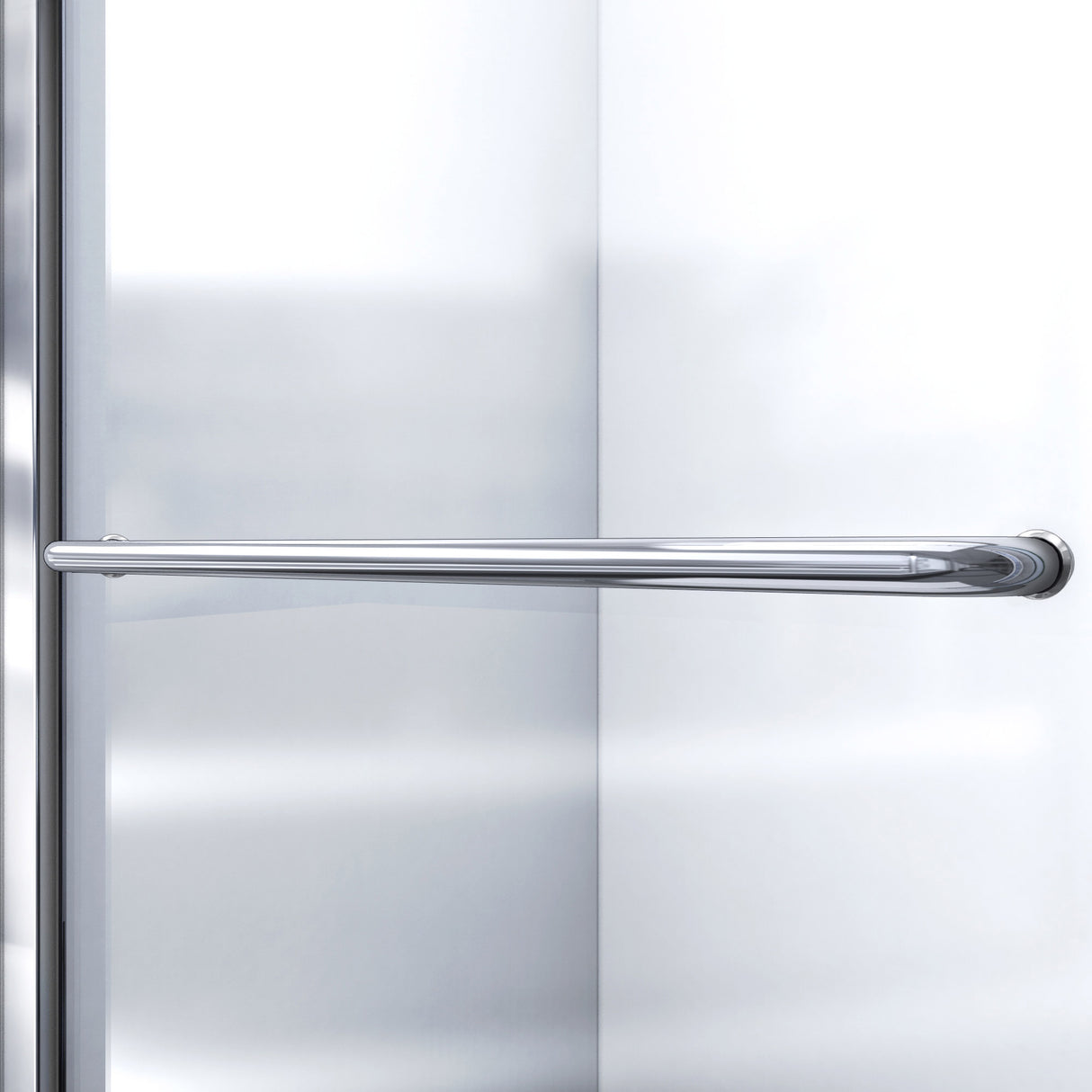 DreamLine Infinity-Z 36 in. D x 60 in. W x 74 3/4 in. H Frosted Sliding Shower Door in Chrome and Center Drain Biscuit Base