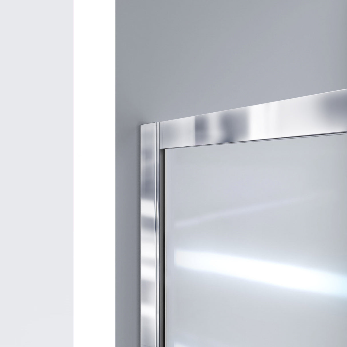 DreamLine Infinity-Z 34 in. D x 60 in. W x 78 3/4 in. H Sliding Shower Door, Base, and White Wall Kit in Chrome and Frosted Glass