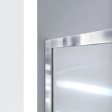 DreamLine Infinity-Z 36 in. D x 48 in. W x 74 3/4 in. H Frosted Sliding Shower Door in Chrome and Center Drain Biscuit Base