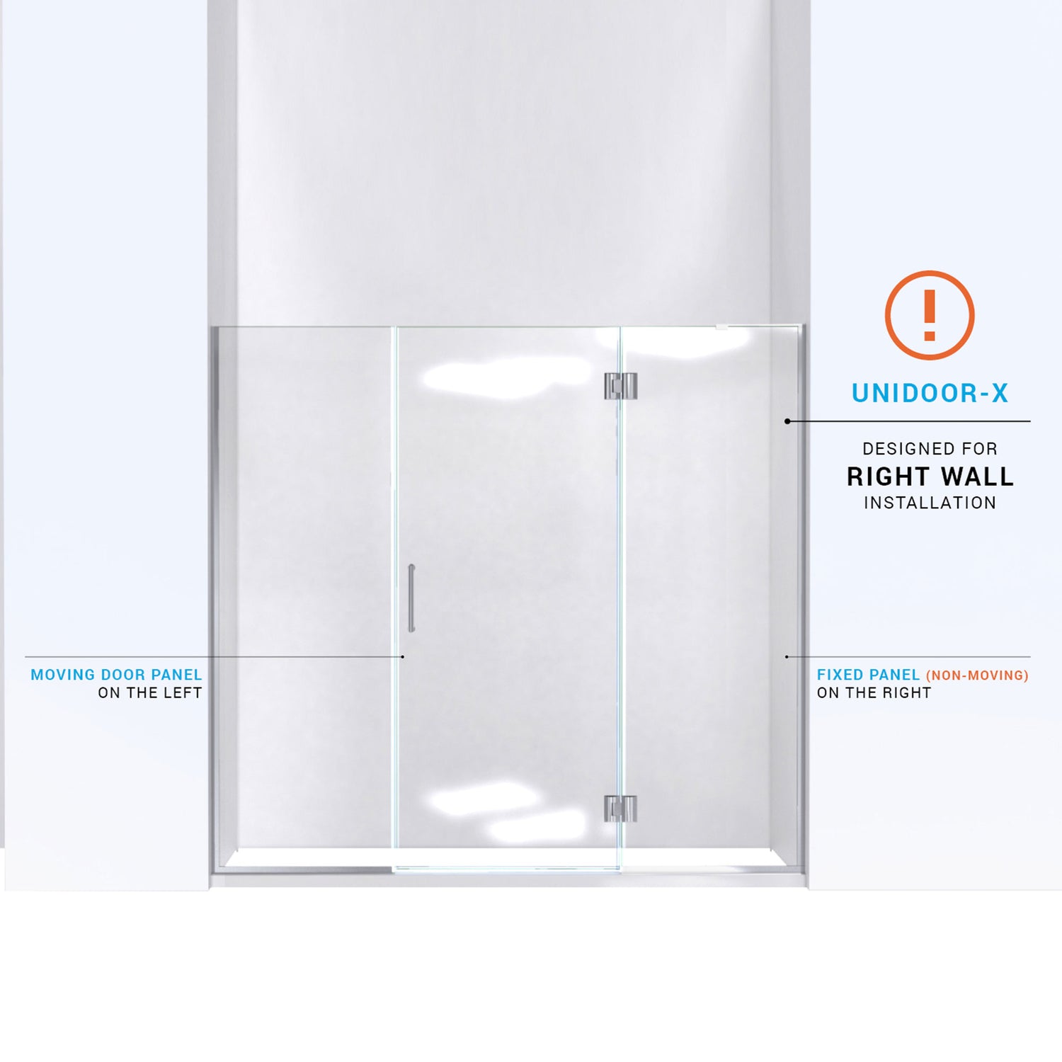 DreamLine Unidoor-X 64-64 1/2 in. W x 72 in. H Frameless Hinged Shower Door in Oil Rubbed Bronze