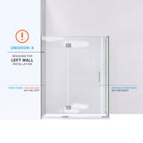 DreamLine Unidoor-X 58 1/2 in. W x 30 3/8 in. D x 72 in. H Frameless Hinged Shower Enclosure in Chrome