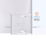 DreamLine Unidoor-X 64 1/2 in. W x 30 3/8 in. D x 72 in. H Frameless Hinged Shower Enclosure in Chrome