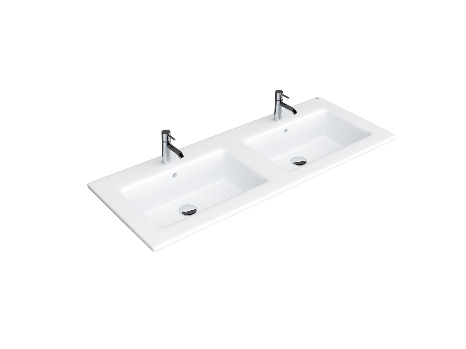 Joy 47" Double Bowl Drop in, 1-hole, White