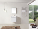 Virtu USA Zuri 24" Single Bath Vanity in Wenge with White Polymarble Top and Integrated Square Sink with Matching Mirror