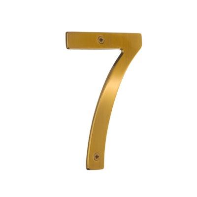 Smedbo Villa House Number 7 in Brushed Brass