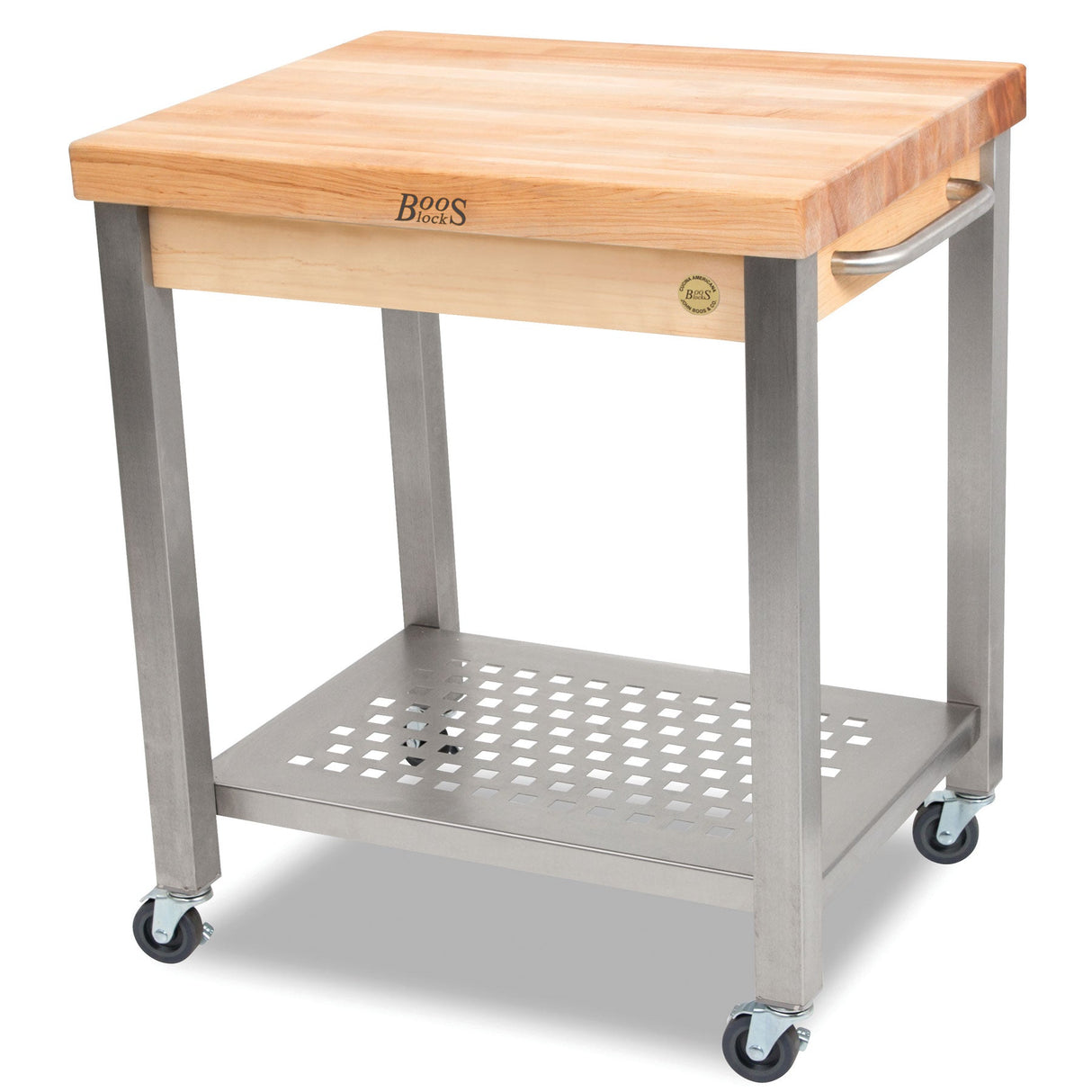 John Boos CUCT34 30" x 24" 2-1/4" Hard Maple Top with Cart