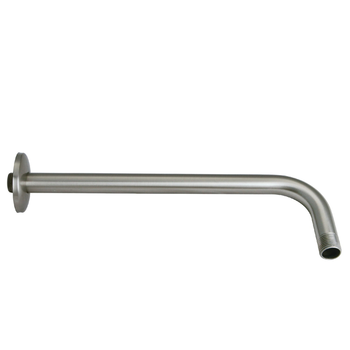 Claremont K112A8 12-Inch J-Shaped Rain Drop Shower Arm with Flange, Brushed Nickel