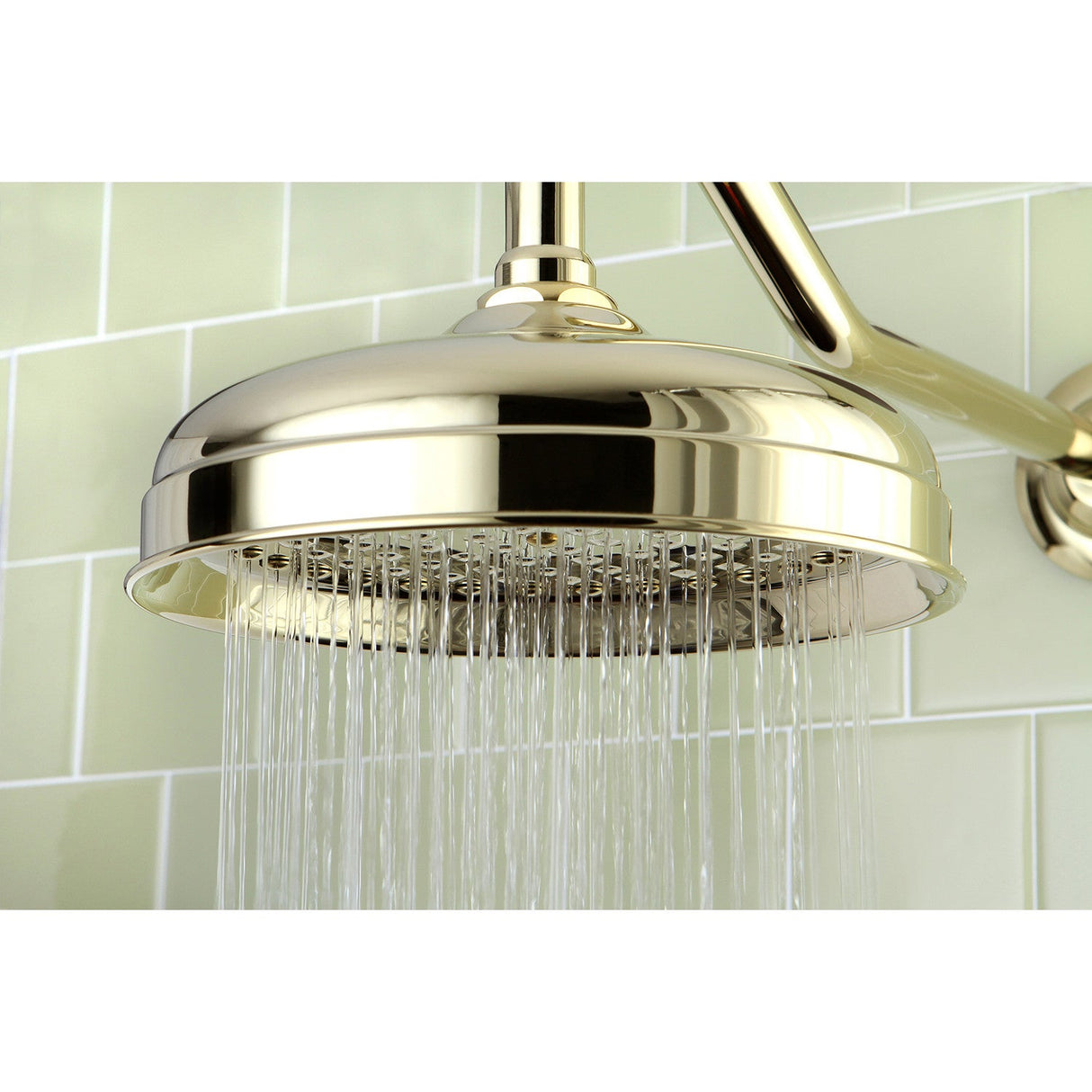 Victorian K124A2 8-Inch Brass Shower Head, Polished Brass