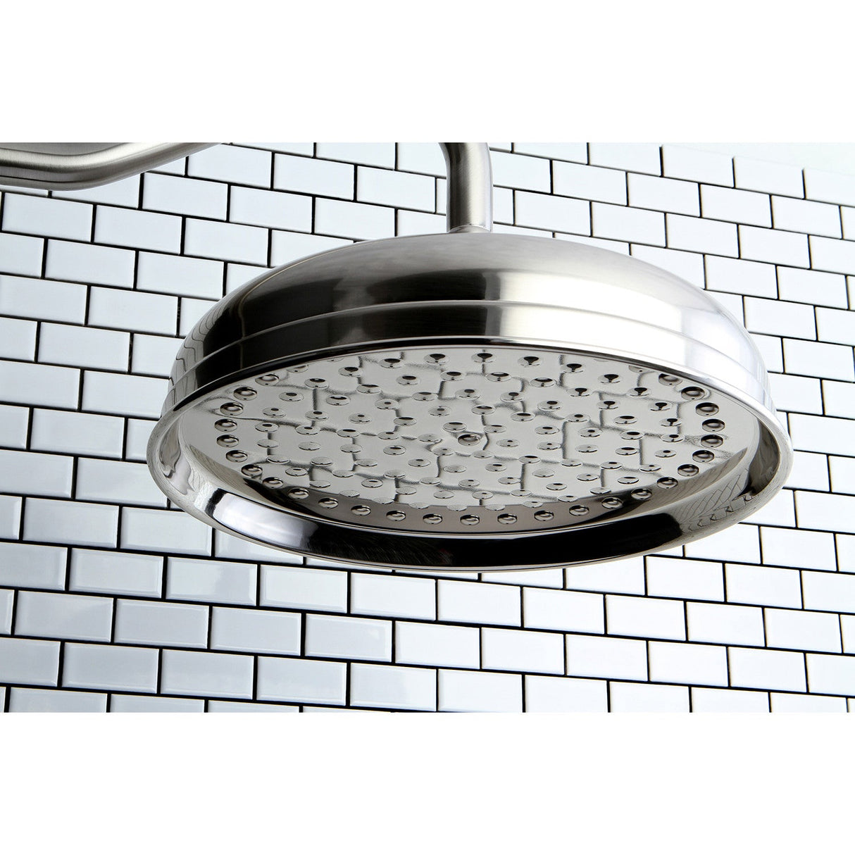 Victorian K125A8 10-Inch Brass Shower Head, Brushed Nickel