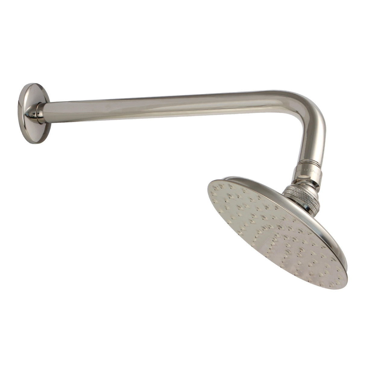 Victorian K135A6CK 5-1/4 Inch Brass Shower Head with 12-Inch Shower Arm, Polished Nickel