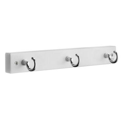 Smedbo Beslagsboden Coat Rack in White/Polished Chrome