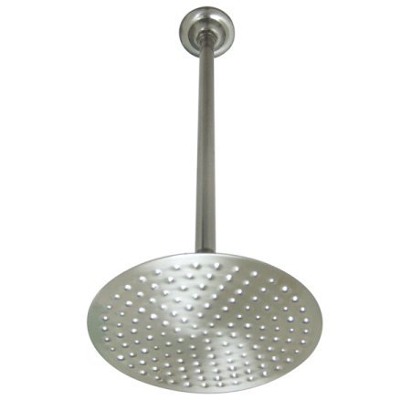 Shower Scape K236K28 7-3/4 Inch Brass Shower Head with 17-Inch Ceiling Support, Brushed Nickel