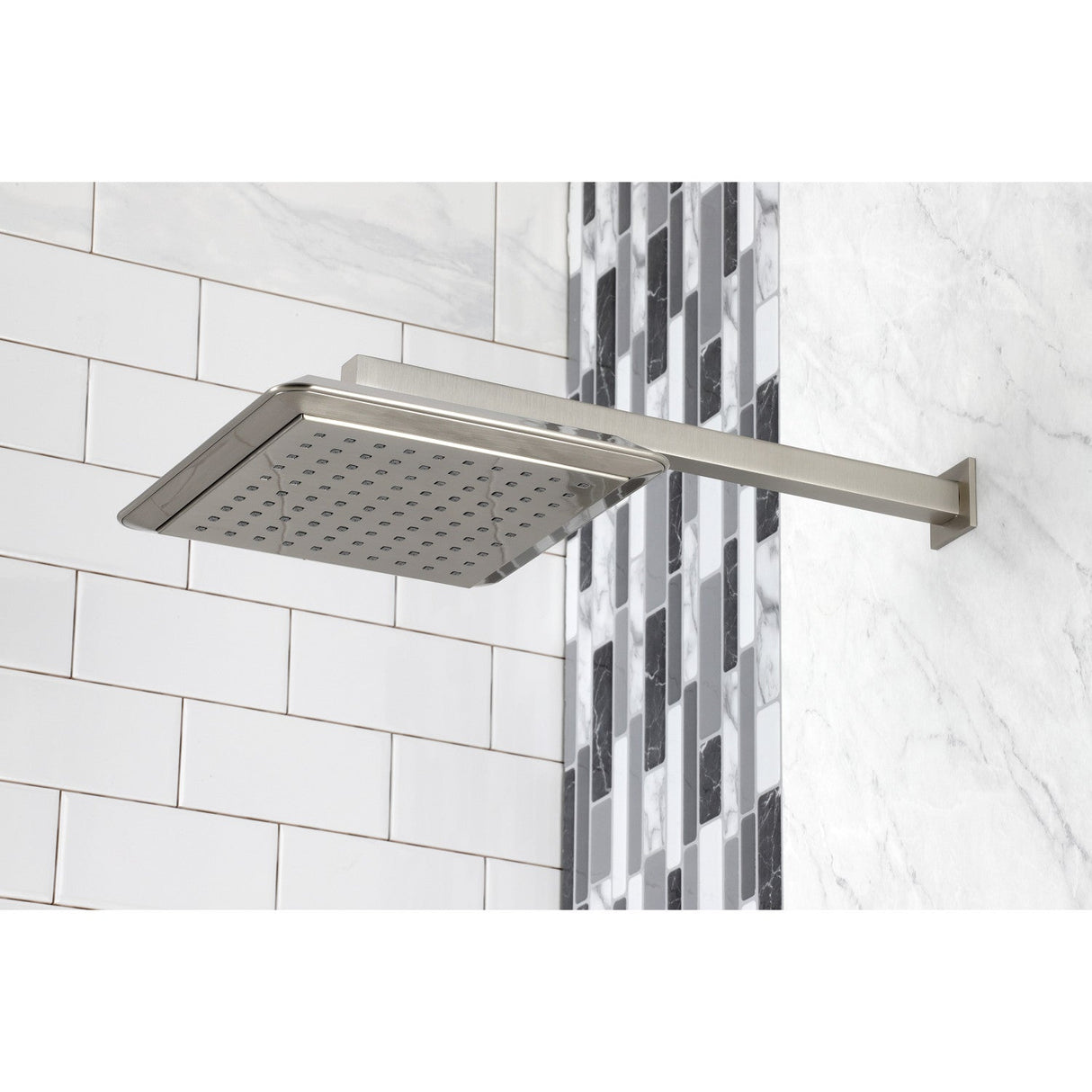 Shower Scape K251A8CK 9-5/8 Inch Square Shower Head with Shower Arm, Brushed Nickel