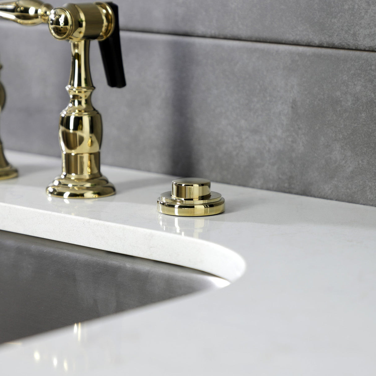 Trimscape KA212 Garbage Disposal Air Switch Button, Polished Brass