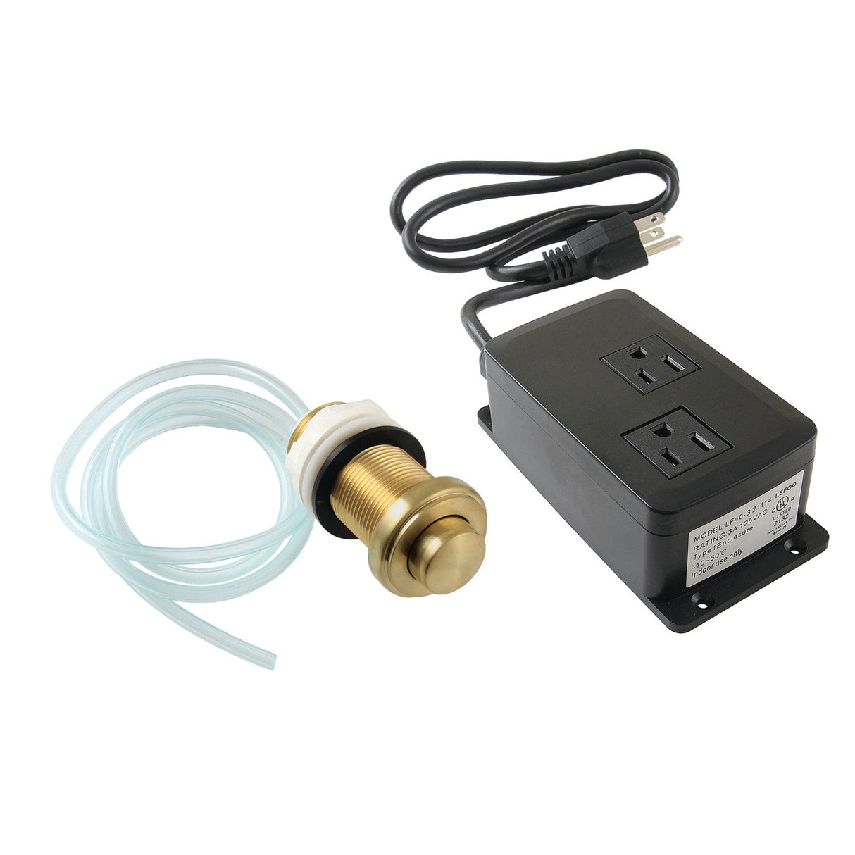 Trimscape KADK217 Dual Outlet Garbage Disposal Air Switch Kit, Brushed Brass