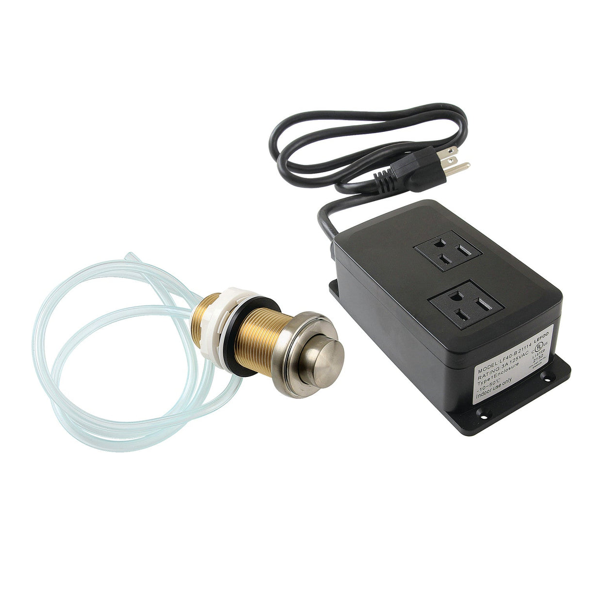 Trimscape KADK218 Dual Outlet Garbage Disposal Air Switch Kit, Brushed Nickel