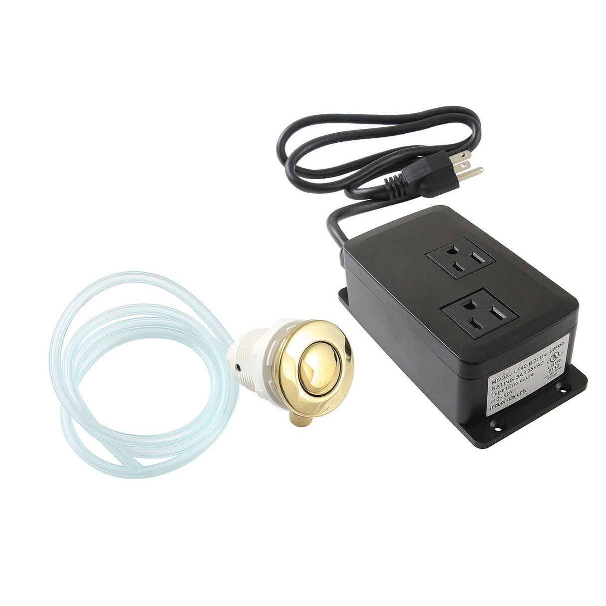 Trimscape KADK312 Dual Outlet Garbage Disposal Air Switch Kit, Polished Brass