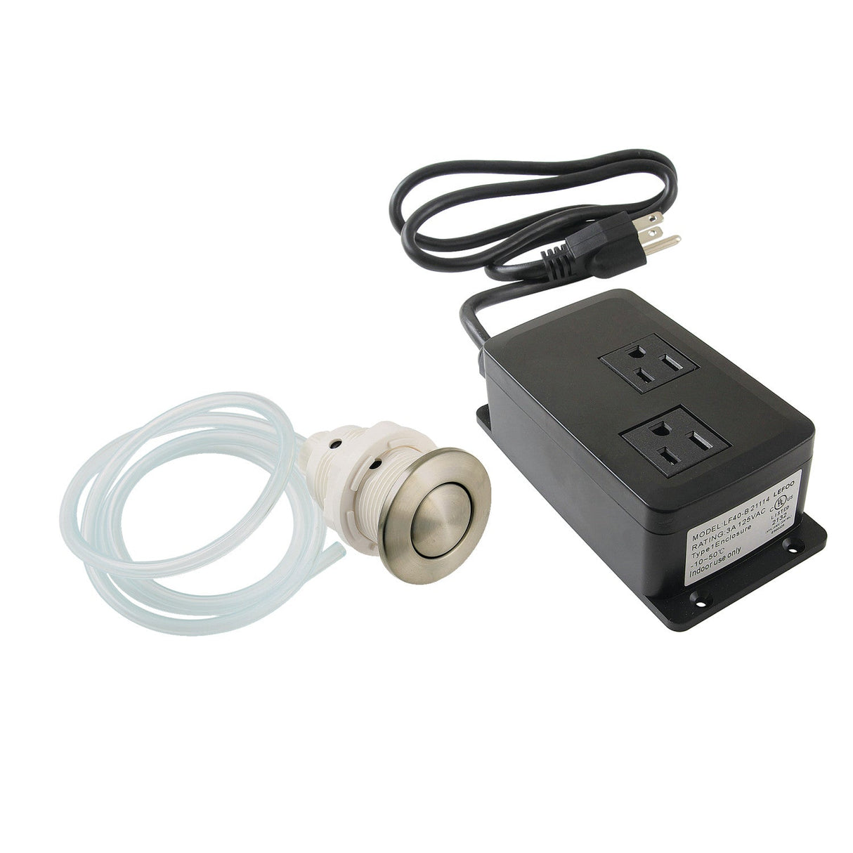 Trimscape KADK318 Dual Outlet Garbage Disposal Air Switch Kit, Brushed Nickel