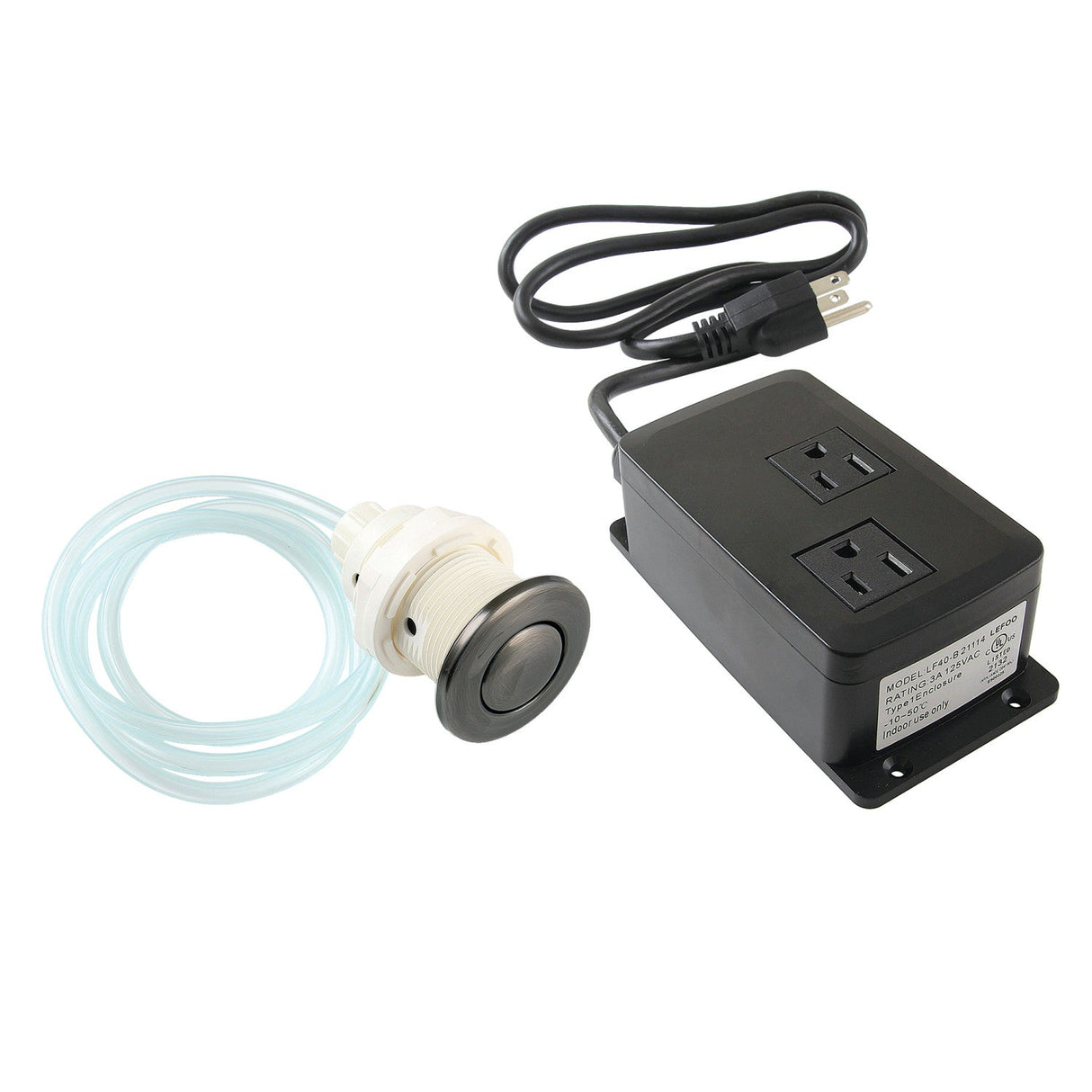 Trimscape KADK31VN Dual Outlet Garbage Disposal Air Switch Kit, Black Stainless