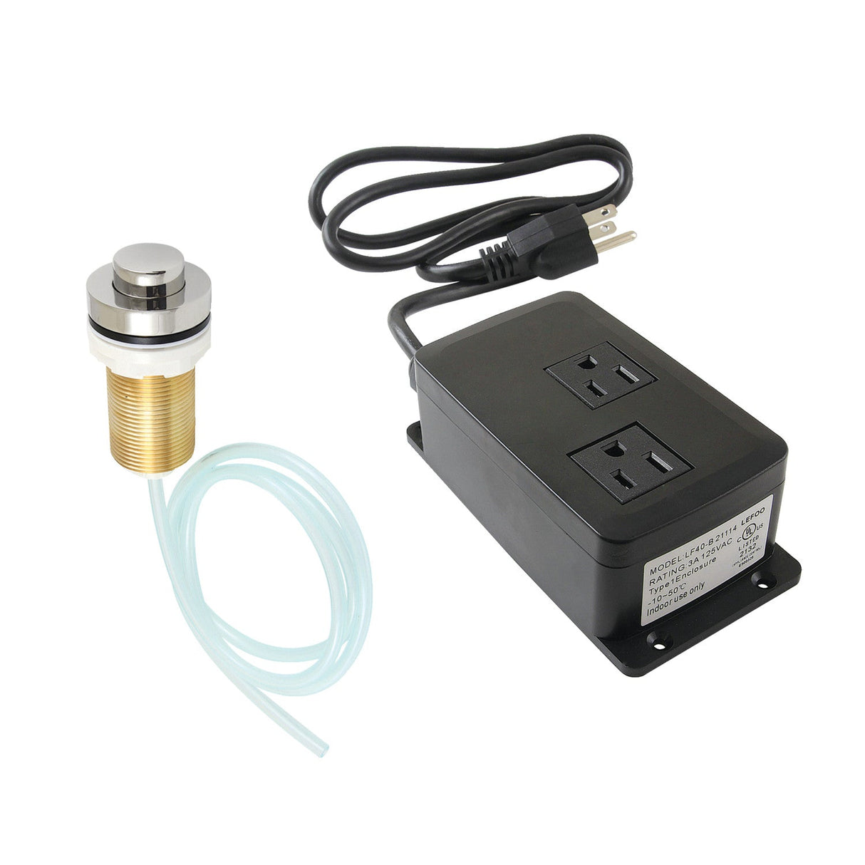 Gourmetier KAMDK216 Dual Outlet Garbage Disposal Air Switch Kit, Polished Nickel