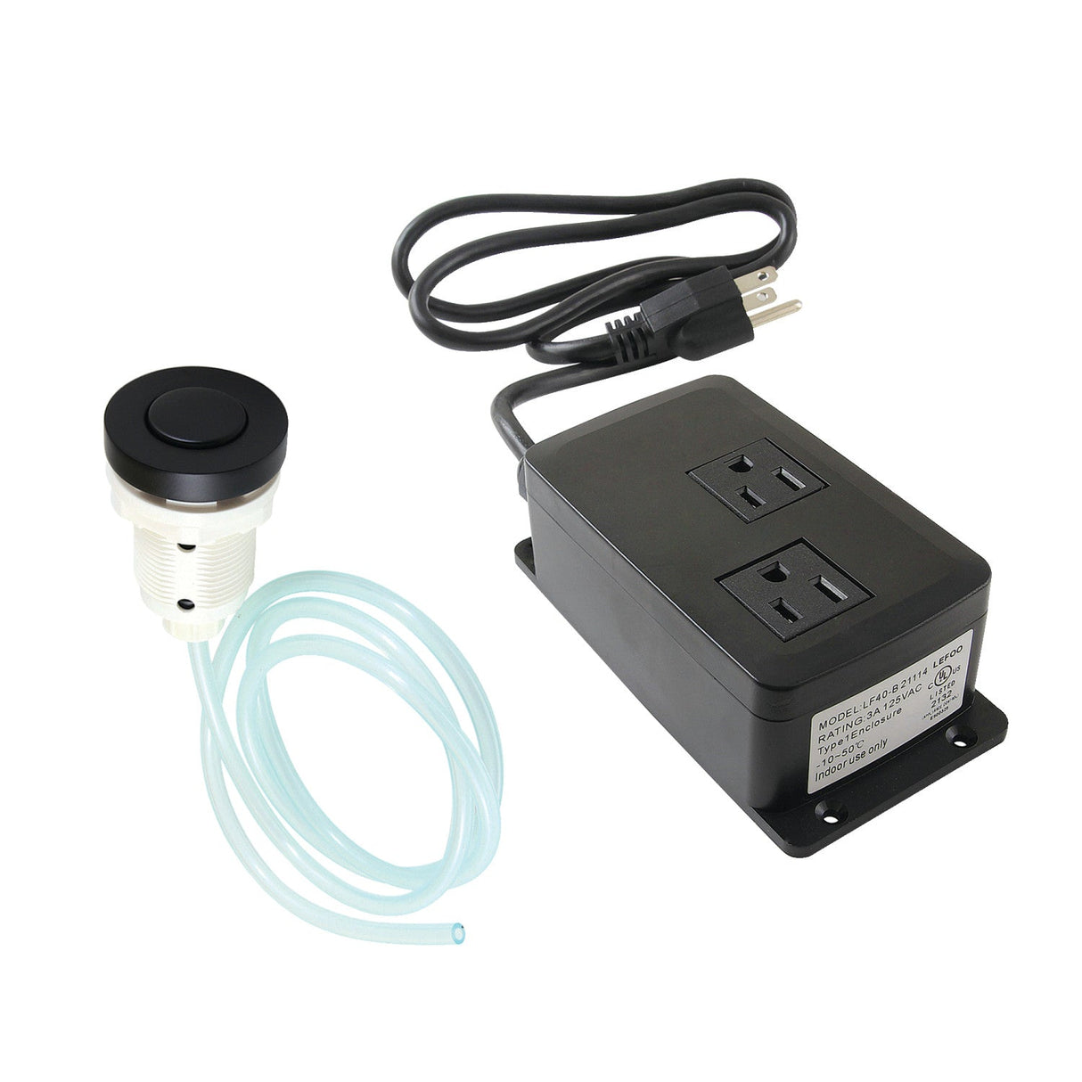 Gourmetier KAMDK310 Dual Outlet Garbage Disposal Air Switch Kit, Matte Black