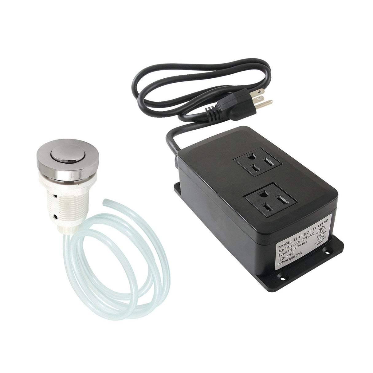 Gourmetier KAMDK316 Dual Outlet Garbage Disposal Air Switch Kit, Polished Nickel