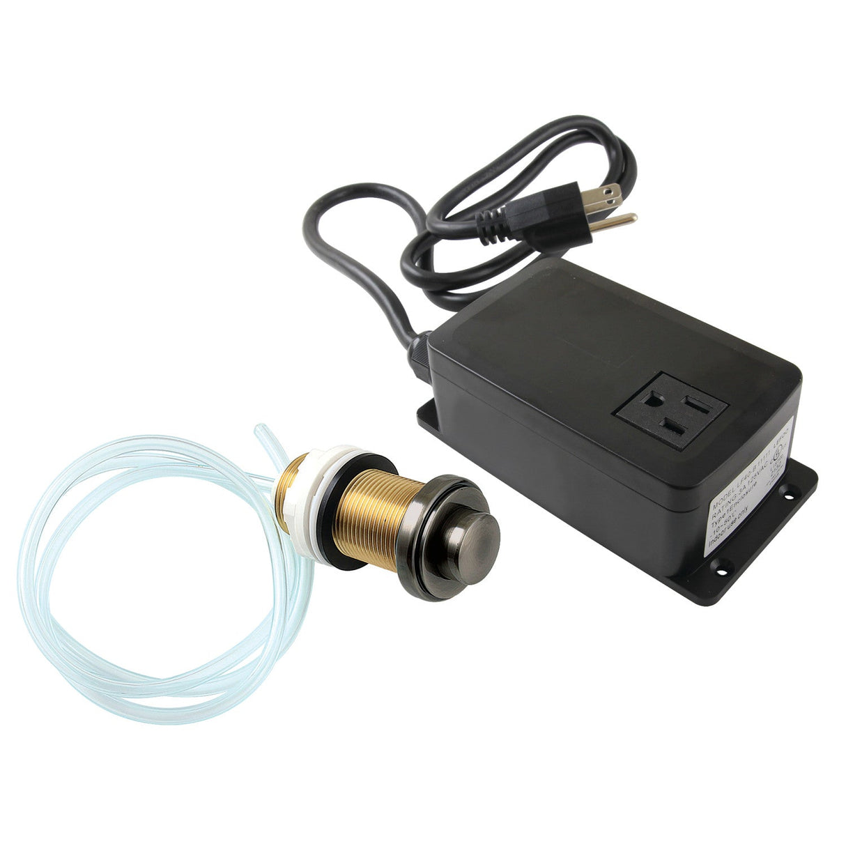 Trimscape KASK21VN Single Outlet Garbage Disposal Air Switch Kit, Black Stainless