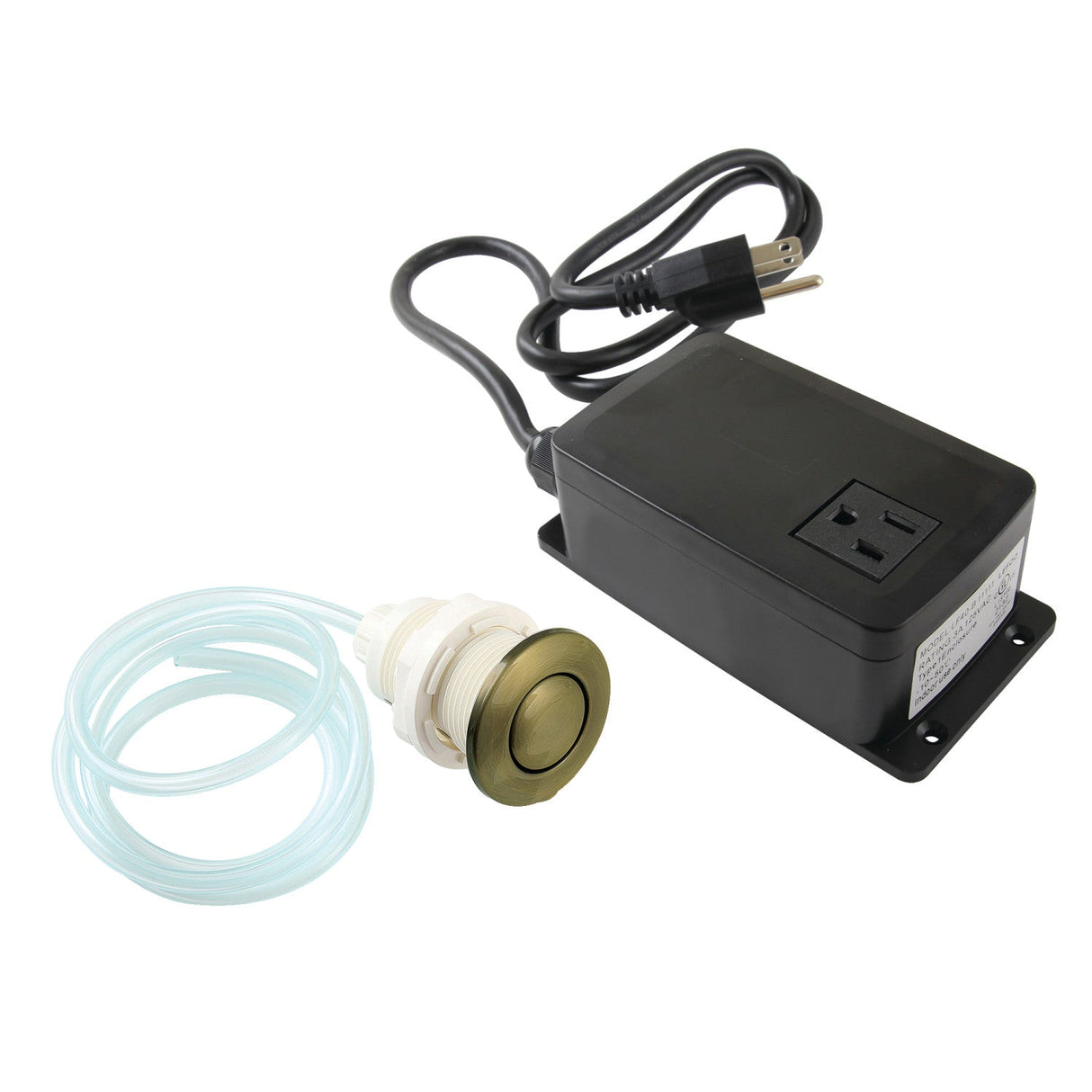 Trimscape KASK31AB Single Outlet Garbage Disposal Air Switch Kit, Antique Brass