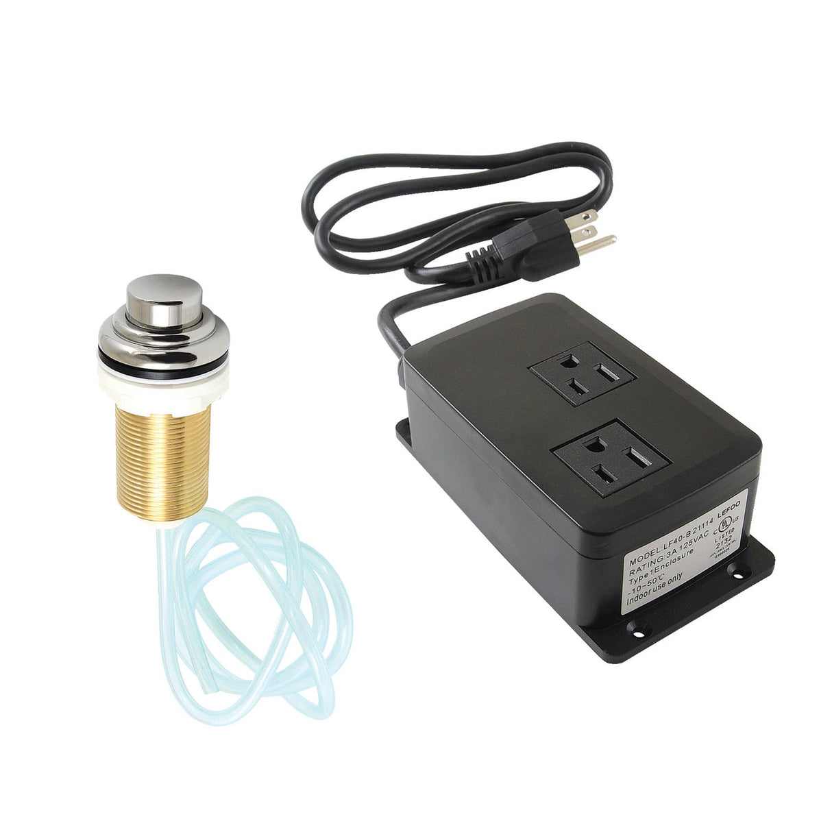 Gourmetier KATDK216 Dual Outlet Garbage Disposal Air Switch Kit, Polished Nickel