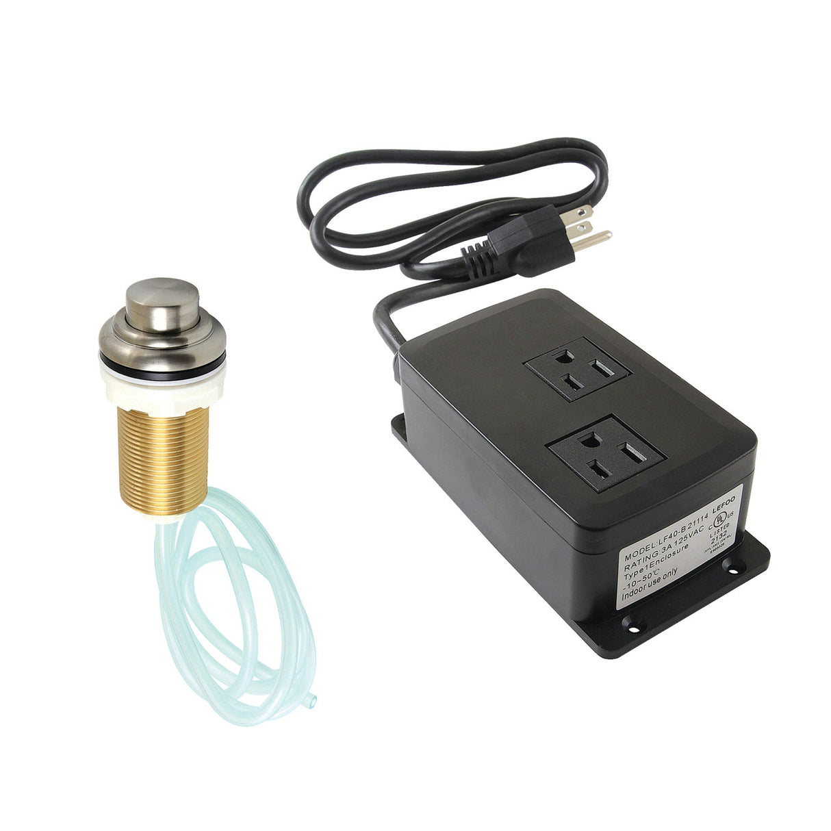 Gourmetier KATDK218 Dual Outlet Garbage Disposal Air Switch Kit, Brushed Nickel