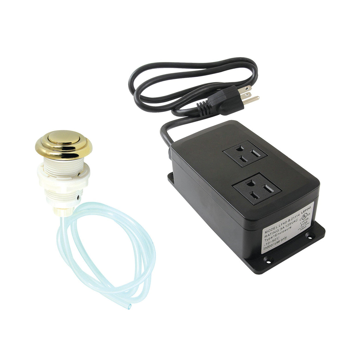 Gourmetier KATDK312 Dual Outlet Garbage Disposal Air Switch Kit, Polished Brass