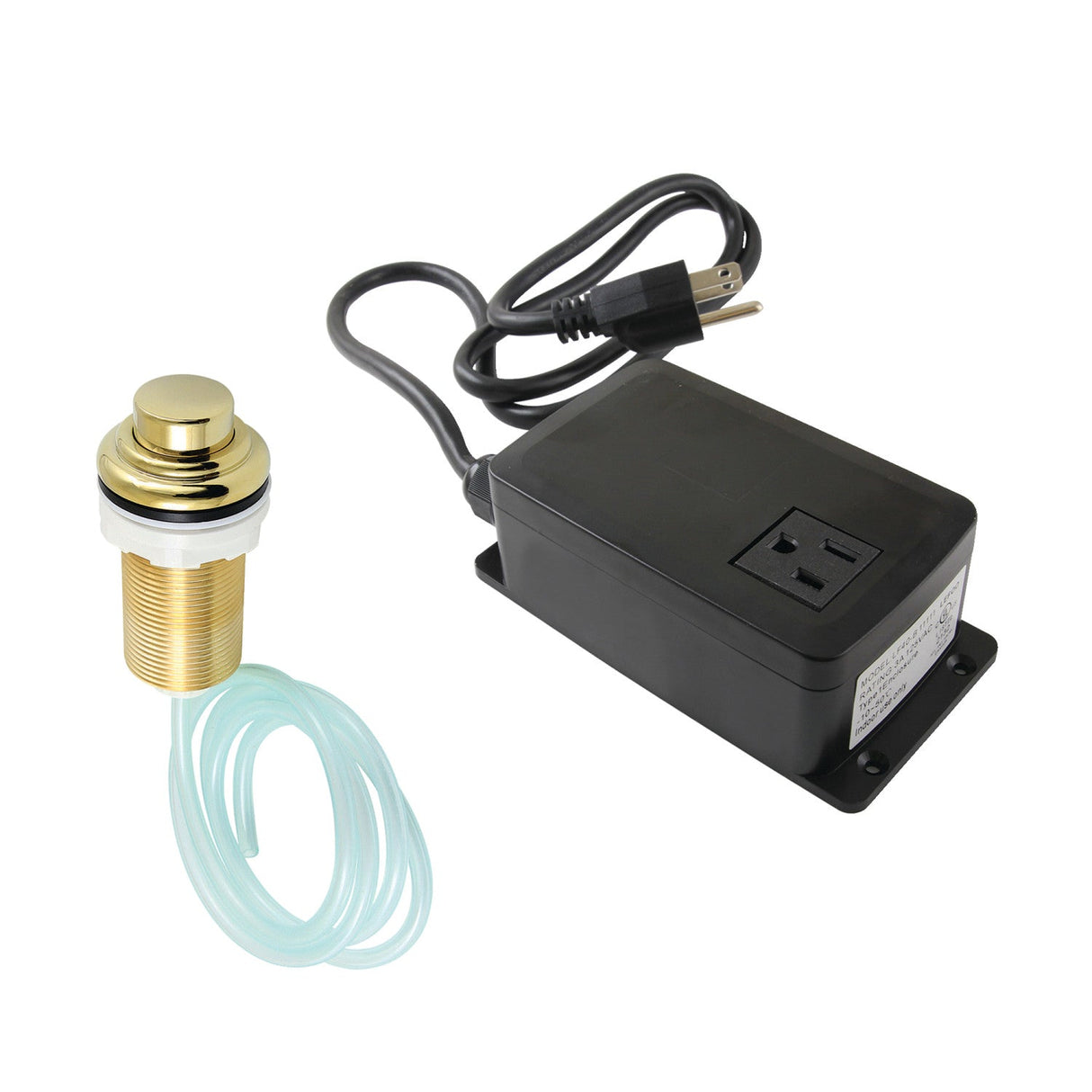 Gourmetier KATSK212 Single Outlet Garbage Disposal Air Switch Kit, Polished Brass