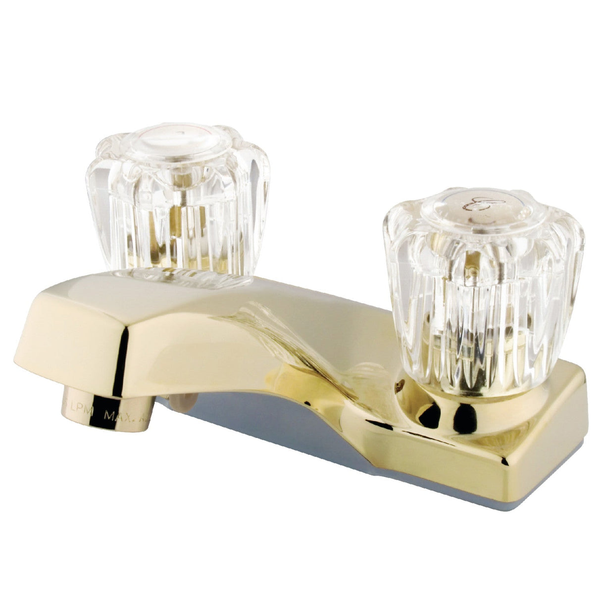 Columbia KB102LP Two-Handle 3-Hole Deck Mount 4" Centerset Bathroom Faucet, Polished Brass