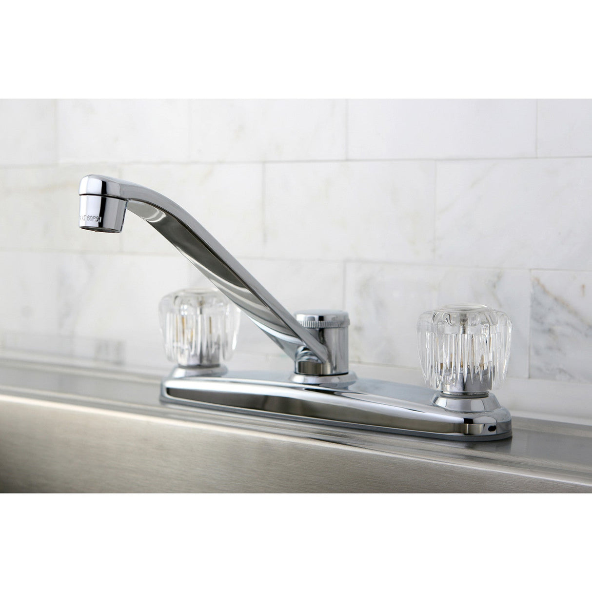 Americana KB111 Two-Handle 2-Hole Deck Mount 8" Centerset Kitchen Faucet, Polished Chrome