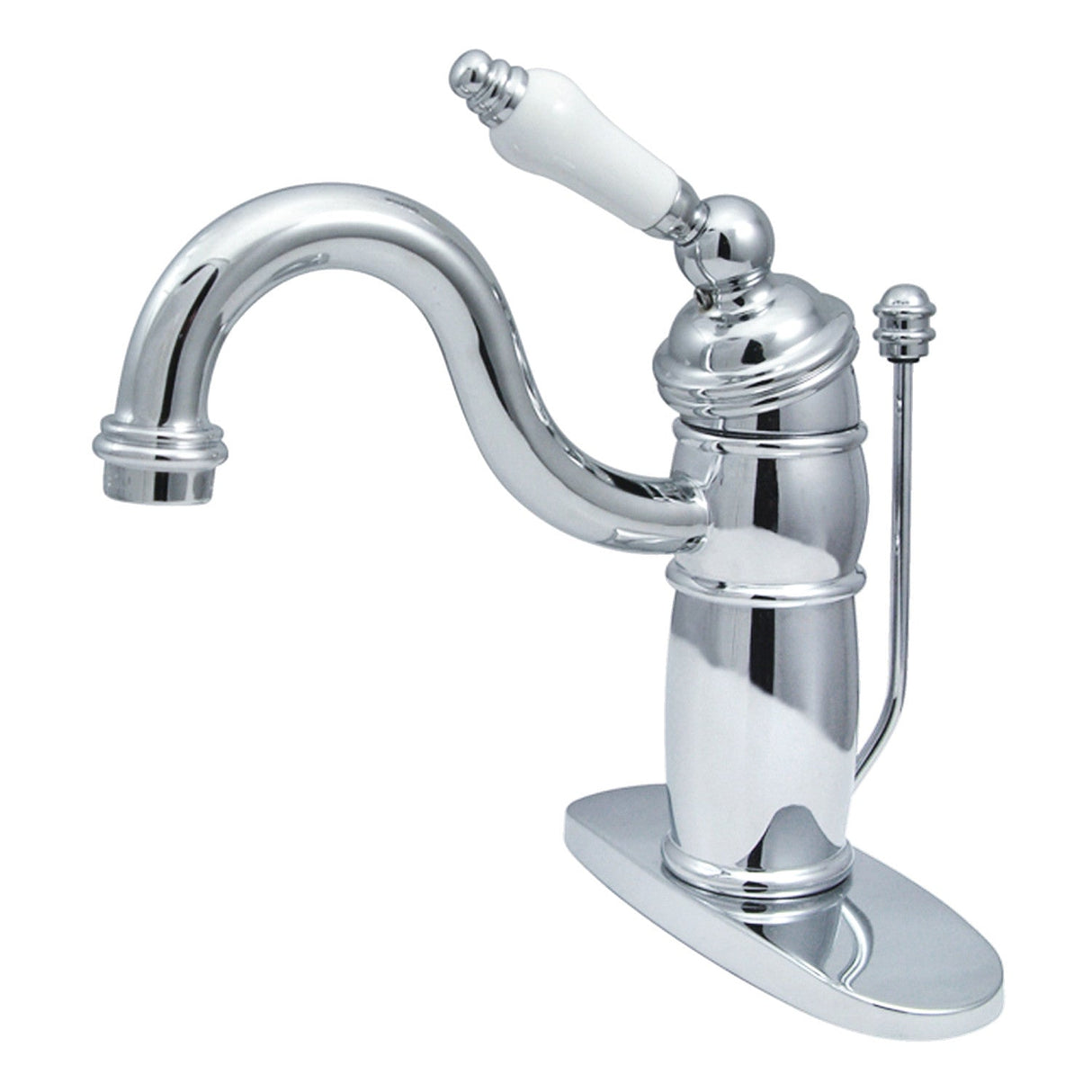 Victorian KB1401PL Single-Handle 1-Hole Deck Mount Bathroom Faucet with Plastic Pop-Up, Polished Chrome