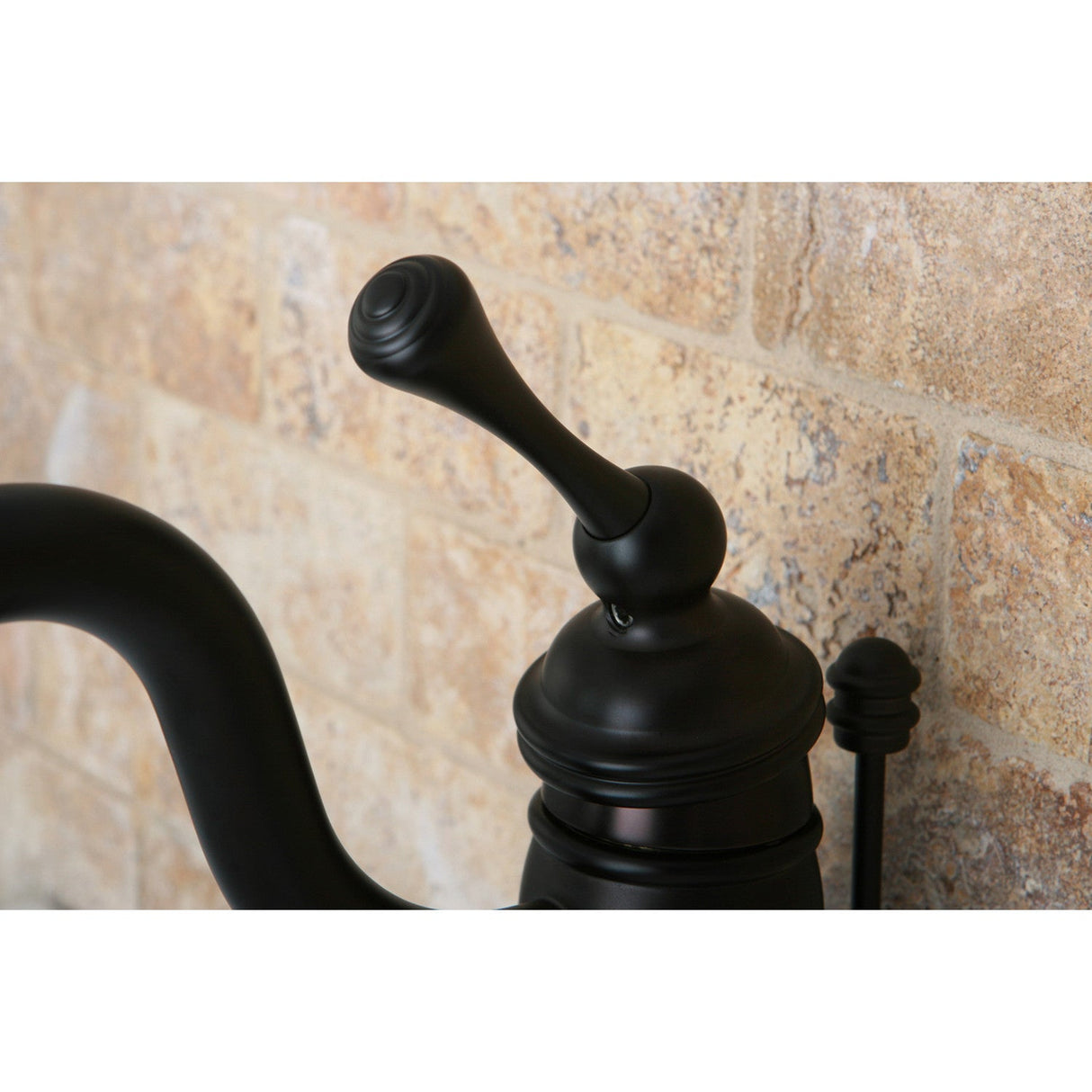 Victorian KB1405BL Single-Handle 1-Hole Deck Mount Bathroom Faucet with Plastic Pop-Up, Oil Rubbed Bronze