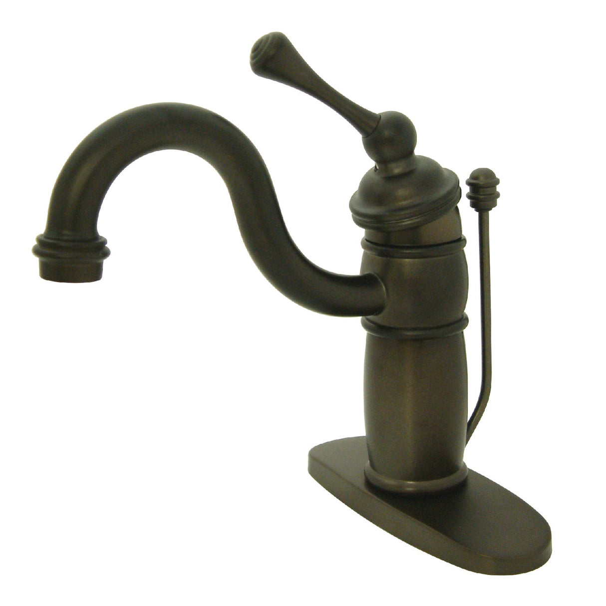Victorian KB1405BL Single-Handle 1-Hole Deck Mount Bathroom Faucet with Plastic Pop-Up, Oil Rubbed Bronze