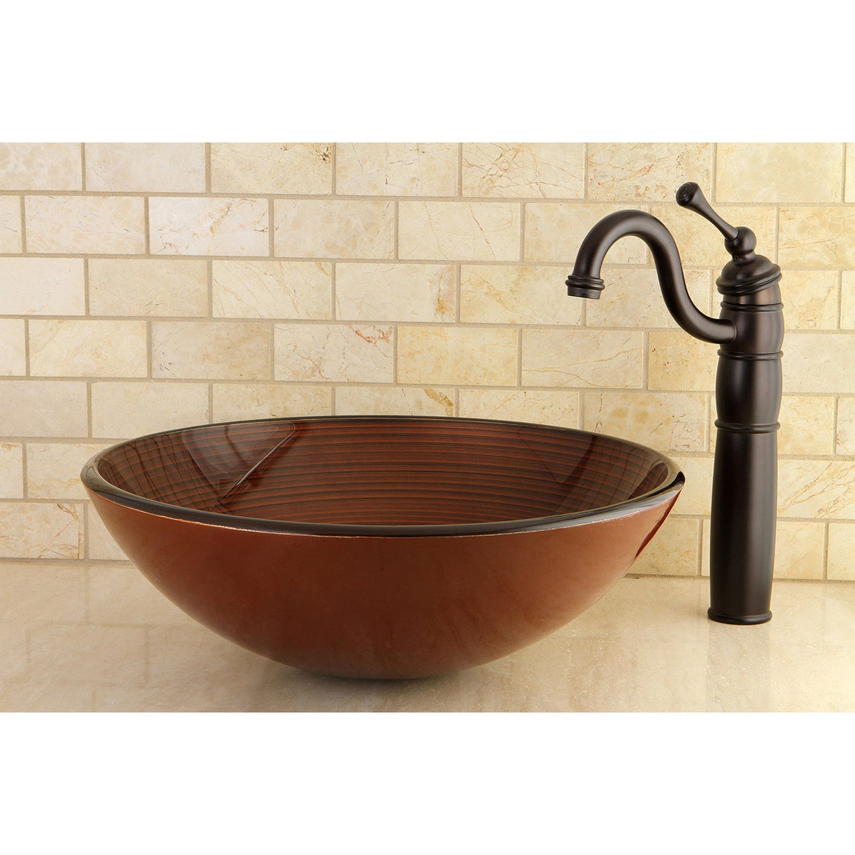 Heritage KB1425BL Single-Handle 1-Hole Deck Mount Vessel Faucet, Oil Rubbed Bronze