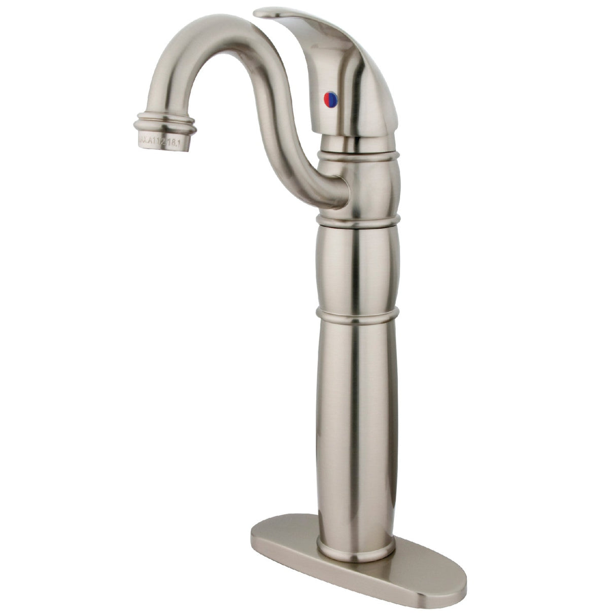 Heritage KB1428LL Single-Handle 1-Hole Deck Mount Vessel Faucet, Brushed Nickel