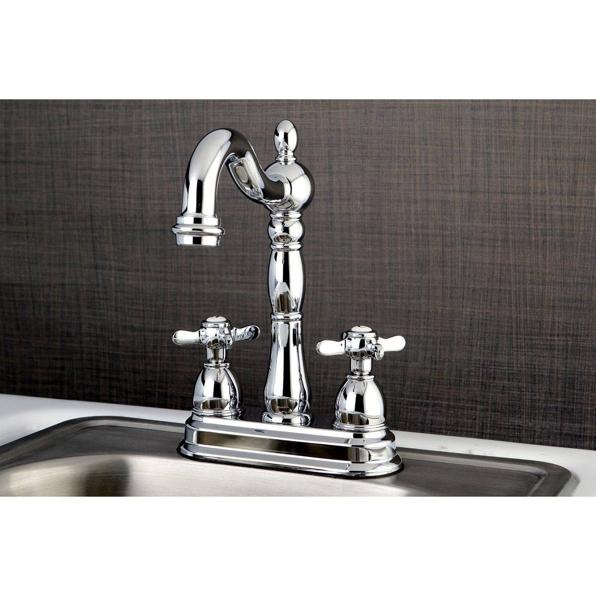 Essex KB1491BEX Two-Handle 2-Hole Deck Mount Bar Faucet, Polished Chrome