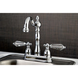 Wilshire KB1491WLL Two-Handle 2-Hole Deck Mount Bar Faucet, Polished Chrome