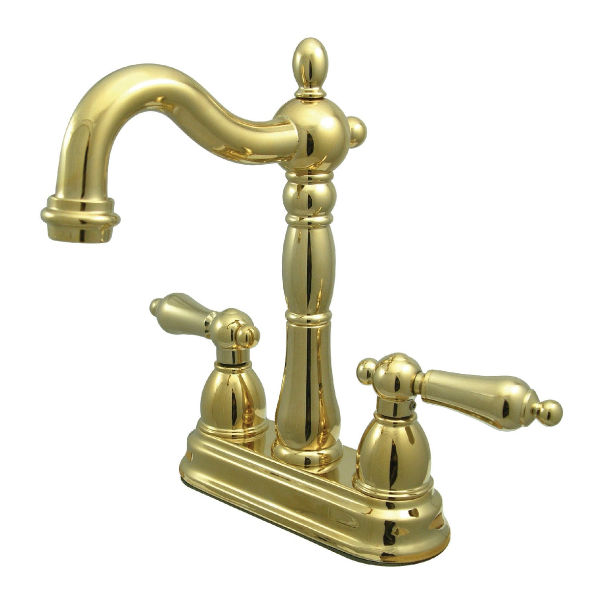 Heritage KB1492AL Two-Handle 2-Hole Deck Mount Bar Faucet, Polished Brass