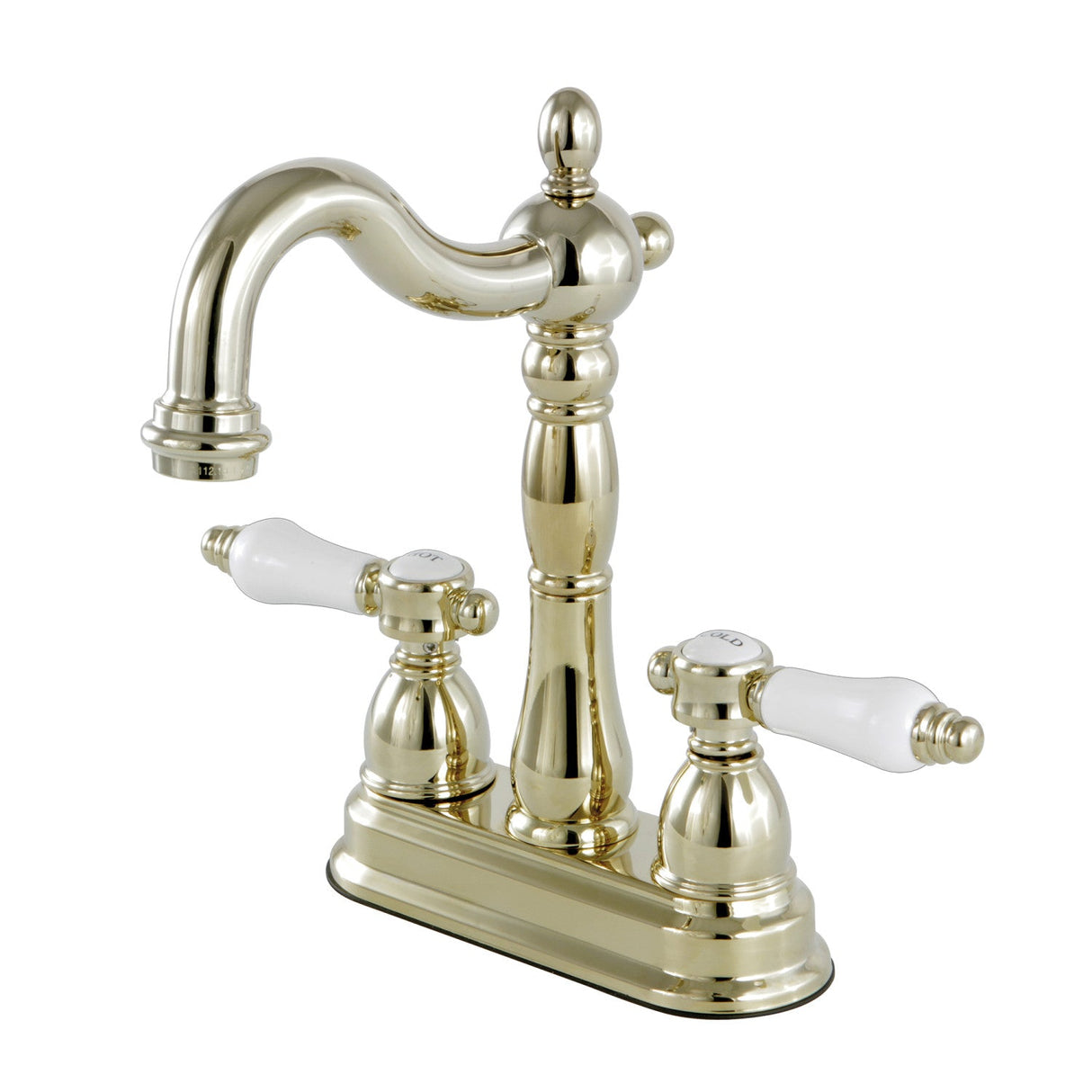 Bel-Air KB1492BPL Two-Handle 2-Hole Deck Mount Bar Faucet, Polished Brass
